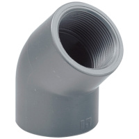 Коліно перехідне 45° ПВХ Hidroten 1002211, внутрішня різьба, d20 мм, 1/2«