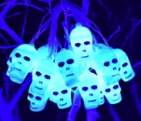 Гирлянда светодиодная на хэллоуин USB Череп 13316 4 метра синяя