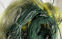 Трехстенная сеть. Ø 80мм; h 1.8м; длина 60м; 0.28 леска. Титан (промышленный лов)