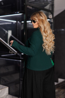 Жіночий теплий гольф в рубчик «Cool» оптом | Батал 50-52, Темно-зелений