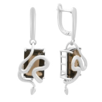 Серебряные серьги CatalogSilver с натуральным раухтопазом (дымчатым кварцем) 15.158ct (2177807)