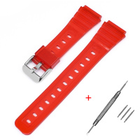 Ремінець для Casio F-91W Jelly Red SI полімерний червоний (1051-0931)