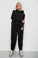 Спортивний костюм жіночий на флісі, колір чорний, 247R2012