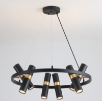 Люстра подвесная круглая в стиле лофт SVLIGHT на 12 лампочек 23920/12 черный