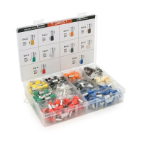 Набор клемм/наконечников 240шт VE16-12 (R-40, B-40, Y-20, Bl-20, O-20, P-20, G-20, W-20, Gr-20, V-20) в боксе