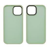 Чехол Colorful Matte Case для Apple iPhone 12/ 12 Pro светло-зеленый Люкс