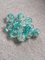 Бусины керамика/ 8 мм/ цена за 1 шт/ голубой-прозрачный