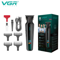 Профессиональный триммер для бороды и усов с керамикой VGR V-930 насадки 1-7 мм. Цвет: зеленый