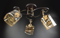 Люстра потолочная на 3 лампочки 26068 Коричневый 32х49х49 см.