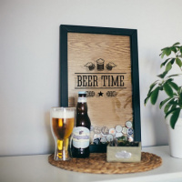 Рамка для пивных крышек «Beer time», Чорный-коричневый, английский