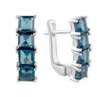 Серебряные серьги CatalogSilver с топазом Лондон Блю 2.617ct (2091820)