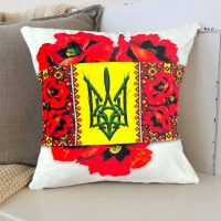 Подушка патриотическая Цветущая Украина 3D 2539_E 11986 50х50 см