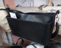 Lucherino 754 ЧОРНА - фабрична сумка високої якості з трьома відділеннями на блискавці