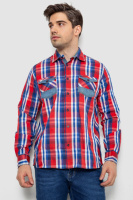 Сорочка чоловіча в клітинку, колір червоний, 214R0746