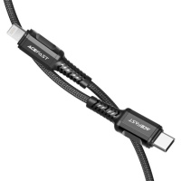 Кабель ACEFAST C1-01 Type-C to iP 3A, 1.2m, nylon, aluminum connectors, Black (6974316280484)