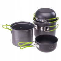 Набір посуду туристичний Elbrus Hike Pro Cook 4 SET Grey/Lime M000161472