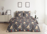 Комплект двоспальної постільної білизни, Мопси, Бязь Люкс, Тиротекс.