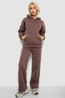 Спортивний костюм жіночий на флісі, колір коричневий, 257R87
