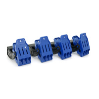 Настенный зажим для мойки ковриков , металл+ПВХ, 131*67мм , черный-синий