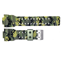 Ремінець для годинника Skmei 1688CMGN Camo Green камуфляжний каучуковий 27.5 см