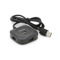Хаб VEGGIEG V-U2406 USB 2.0 4 порта, 480Mbts, питание от USB, Black, 1,0m, Box