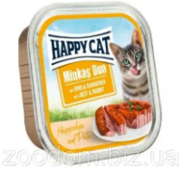 Консерви Happy Cat Minkas Duo Хеппі Кет з яловичиною та кроликом для кішок