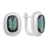 Серебряные серьги CatalogSilver с топазом Лондон Блю 7.078ct (2188742)