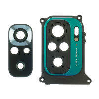 Стекло камеры для Xiaomi Redmi Note 10/ Note 10s с зелёной рамкой