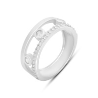 Серебряное кольцо CatalogSilver с фианитами, вес изделия 3,81 гр (2190523) 18 размер