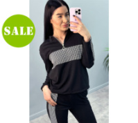 Демісезонний прогулянковий костюм з трикотажу «Wonderlend» оптом | Батал | Розпродаж моделі