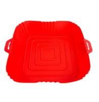 Форма в аерогриль квадртаная силиконовая 19316 19х19х4 см красная