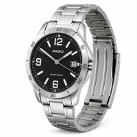 Чоловічий годинник Casio MTP-V004D-1B2 — Класична модель з датою та сталевим браслетом