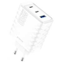 Мережевий зарядний пристрій Proove Speed Surge Gan 65W (USB + 2 Type-C) White (WCSS60120002) (Код товару:39123)