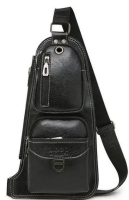 Чоловіча сумка-рюкзак через плече Jeep Bags 777, Чорний, Коричневий