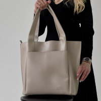 БЕЖ ТАУП -  три відділення  - якісна фабрична сумка формату А4 (Луцьк, 729)