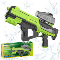 Водный пистолет для детей, электрический водный автомат Скорпион детский с автоматической закачкой воды, зеленый