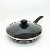 Сковорода UNIQUE UN-5163 22см з кришкою антипригарним покриттям, Глибока сковорода для кухні