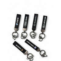 Брелок шкіряний плоский принт (BMW, Audi, Volkswagen, Mercedes-Benz, Porsche, Toyota, Lexus)