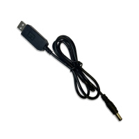 Кабель USB для роутера с преобразователем напряжения 5V-9V USB - DC 5.5x 2.5 0.5A 1m черный