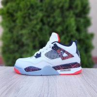 Nike Air Jordan 4 Білі з чорним з червоним
