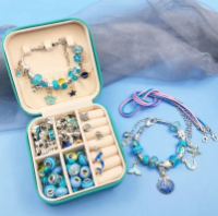 Набор для творчества девочке для создания шарм-браслетов и подвесок 67 предметов PANDORA Голубой