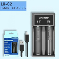 Зарядное устройство LiitoKala Lii-C2 для Li-Ion, Ni-Mh/Ni-Cd АКБ. Универсальное, USB-C, LED, 2 канала, Ток 2А