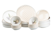 Столовий сервіз на 6 персон керамічний Rose, рожевий