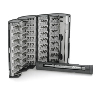 Набор SW-8180 отвертка +биты 128+лопатка+ гибкий удлинитель, длина держателя 120 мм,  биты S2 магнитная, алюминий, 780грамм, Case