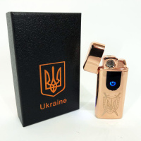 Електрична та газова запальничка Україна з USB-зарядкою HL-431, Юсб запальничка. Колір: золотий