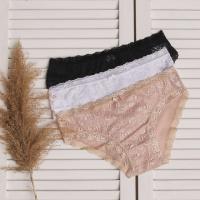 Трусики жіночі, мереживо спереду    M     5 шт.