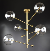 Люстра потолочная на 6 лампочек 26732 Латунь 63-83х80х80 см.