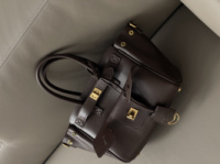 Сумка Balenciaga Bel Air Tote Bag Small size коричневий+золото — Premium