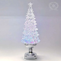 Новорічний сніжний світильник-декор LED «Діамантова Ялинка» (HC-S043) (USB-кабель, Батар. AA * 3, Розмір 12,3 x12, 3x35, 5см)
