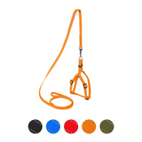 Шлея Dog Extreme з нейлону регульована з повідцем (14мм, довжина 115см, В:40-55см) помаранчевий